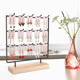 shidaishiye Earring Display Stand for Selling, Wood Earring Rack Tower Display Holder Stand (3 Tier,15 Hooks, Black) shidaishiye