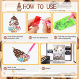 Sitsink Gnome Diamond Art Magnet - Cute Coffee Gnome Diamond Painting Refrigerator Stickers, Coffee Cookie 3D Gem Art Fridge Magnet Stickers Kit for Adult Sitsink