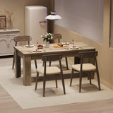 Garvee Wood Farmhouse Dining Table for 4-6, Heavy Duty Large Kitchen Table, 63 Inches Long Rectangular Dining Room Tables with Strong Legs, 1.18" Thickness Tabletop, for Big Family, Rustic Gray Garvee