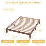 Natulliy Queen Bed Frames,Wood Platforms Bed with Wooden Slats Support,No Box Spring Needed,Easy Assembly,Queen,Pine Natulliy