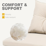 DWVO 3 Seats Porch Swing Hanging Bench Swing Outdoor Wicker Patio Swing Lounge Front Rattan Swing 794lbs for Garden, Balcony, Brown&Beige DWVO