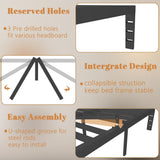 KOSOSO 14 Inch King Size Bed Frame, Black King Bed Frame with Metal Anti-Slip Baffles, No Box Spring Needed, Heavy Duty Steel Platform Support, Round Corner Design, Noiseless, Storage Space KOSOSO