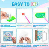 Nardoll Diamond Art Kits with Wooden Frame - Arts and Crafts - Dimond Art Painting by Numbers - GEM Art for Beginners Adult Home Wall Decor Nardoll