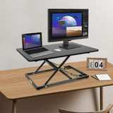 STANDNEE 32in Desk Riser for Standing or Sitting, Standing Desk Converter, Height Adjustable Sit Stand Desk Converter, Fully Assembled Monitor Laptop Riser Workstation for Home Office, Black STANDNEE