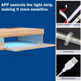 ANTISTA Floating TV Stand | 94.5'' Long Wall Mounted TV Shelf with Power Outlet, Modern Wooden Entertainment Center Media Console with Storage, High Gloss Large TV Cabinet, Up to 100 Inch TVS ANTISTA