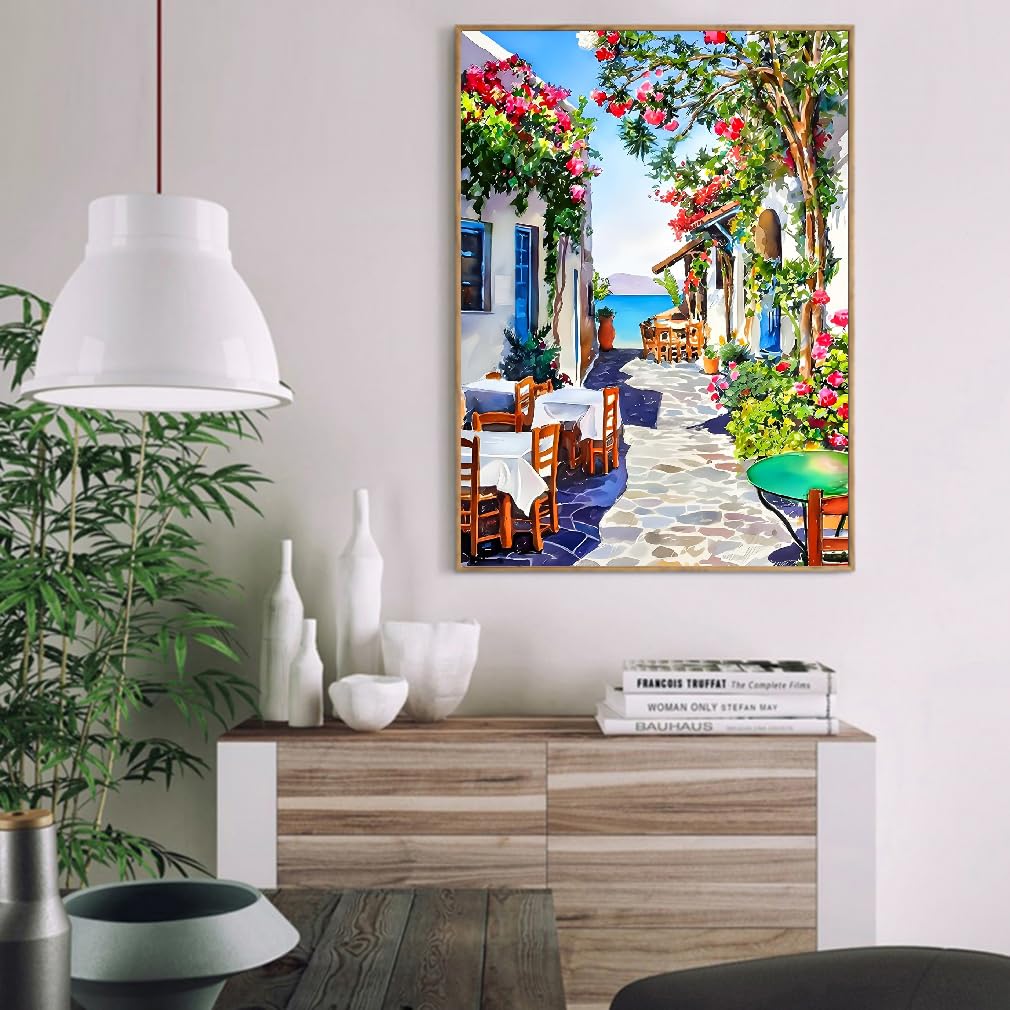 Paint by Numbers Kit for Adults - Scenery Paint by Numbers on Canvas for Beginners, DIY Acrylic Simple Landscape Paint by Number for Gift Home Wall Decor 16x20 Inch AALBLAC