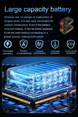 Cordless Reciprocating Saw for Home & Outdoor Use, 2×2.0Ah Batteries, Variable Speed, Red Compact Saw Kit with Blades for Wood/Metal/PVC Cutting – Ideal for DIYers & Gardeners in All Seasons SKOVENSY