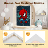 Cartoon Paint by Numbers Kit for Kids with Framed Canvas - with Wooden Easel, Easy Kids Paint by Number Kits Age 8-12, DIY Acrylic Oil Painting Kits with 4 Wooden Brushes Nice Gift Box (12x16 inch) KOJEFCV