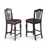 East West Furniture CHEL9-BLK-LC 9 Piece Counter Height Dining Set Includes a Square Kitchen Table with Butterfly Leaf and 8 Faux Leather Dining Room Chairs, 54x54 Inch, Black & Cherry East West Furniture