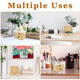 MUXHEL 12 Pcs Unfinished Wooden Boxes - 6" 4" 2" Wood Craft Boxes with Hinged Lid, Bulk Rectangle Wooden Storage Boxes for DIY, Painting, Storage (with 10 Brushes) MUXHEL