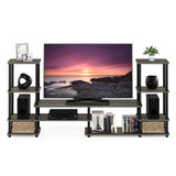 FURINNO Turn-N-Tube Grand Entertainment Center, French Oak Grey/Black Furinno