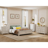 BLANKSPACE White Farmhouse Dresser, 6 Chest Drawer Dresser for Bedroom, Large Capacity Nightstand, Modern Wood Cabinet for Bedroom, Living Room, Closets, Hallway BLANKSPACE