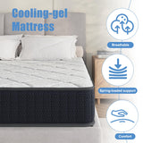 10" Queen Mattress, 10 Inch Hybrid Mattress with Comfort Support Memory Foam, Pressure Relief and Motion Isolation, Medium Firm, Mattresses in A Box AYJOIR