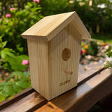 Window Bird House with Suction Cups Transparent See-Through Wooden Design for Bird Watching, Kids & Adults (Unfinished DIY) Oojami