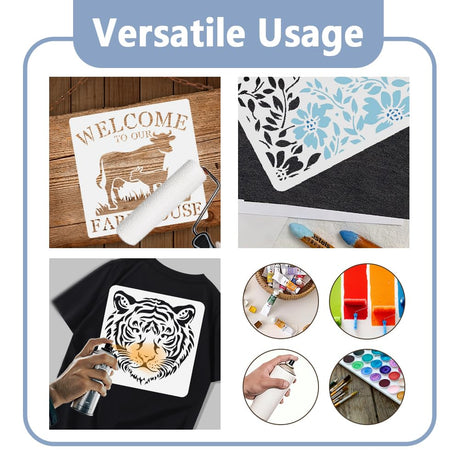 Unicorn Stencil for Painting 11.8 x 11.8 Inch Reusable Plastic Unicorn Template for Painting on Wall Wood Furniture Fabric Canvas, DIY Craft Stencil DOODLREAM