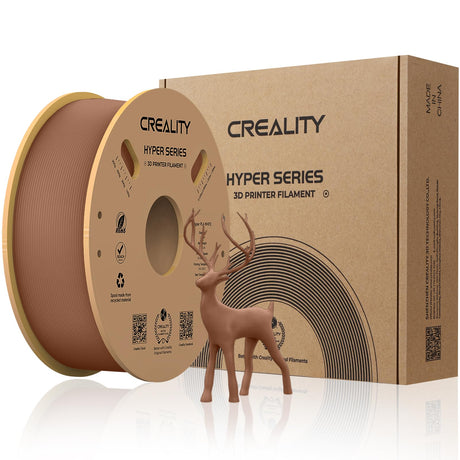 Creality Hyper PLA Filament 1.75mm, 3D Printer Filament, for High-Speed Printing, Neatly Wound Filament, Durable and Strong Toughness Dimensional Accuracy +/-0.02mm, 2.2lbs(1kg)/Spool (Brown) Creality