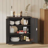 Metal Storage Cabinet with Lock, 35.4" High Garage Tool Cabinet with Adjustable Shelf & Handle, Tool Organizer for Garage, Workshop, Home, Office, Black Tioutbot