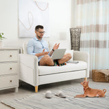 VINGLI 47" Small Couch, Beige Loveseat Mini Couch Mid Century Modern Decor Love Seat for Small Spaces Living Room, Bedroom, Play Room VINGLI