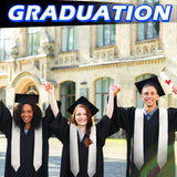 Geyoga 12 Pieces Unisex Graduation Stole Bulk Sublimation Blank Grad Sash Plain Graduate Honor Stole, 70 Inches(White) Geyoga