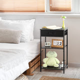 Printer Stand with Storage 3 Tier Home Printer Table with Drawers Multifunctional Under Desk Printer Shelf Holder Industrial End Table Nightstand for Fax Machine Scanner Files Brown BTY