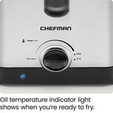 Chefman Fry Guy, The Most Compact & Convenient To Deep Fry Comfort Food, Restaurant-Style Basket With A 1.6-Quart Capacity, Easy-View Window & Adjustable Temp Control, Stainless - 1.5 Liter Chefman