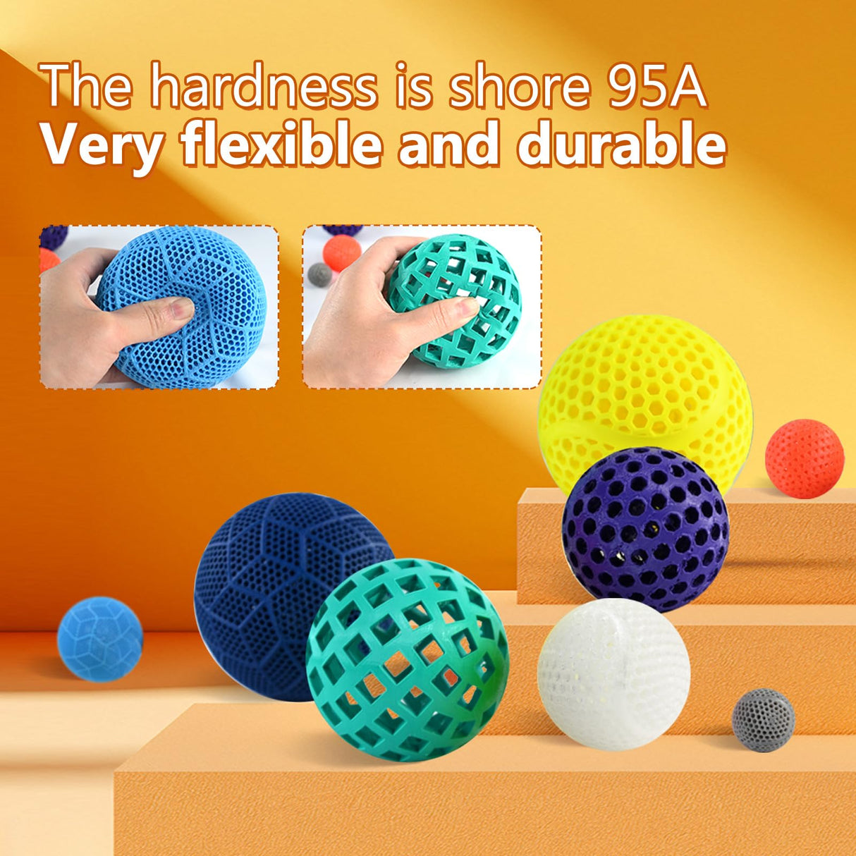 PRILINE TPU Filament,PRILINE High Flow/High Speed Printing 95A TPU Flexible Soft 3D Printer Filament 1KG 1.75mm Spool,Support Fast Printing,Orange PRILINE