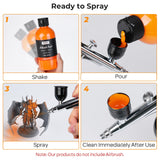 Nicpro 24 Colors Airbrush Paint (8.45 oz, 250 ml) with 1 Thinner, Large Bulk Ready to Spray Airbrush Paint Set, Opaque Water-Based Acrylic Air brush Paints for Model, Metal, Plastic, Wood, Canvas Nicpro