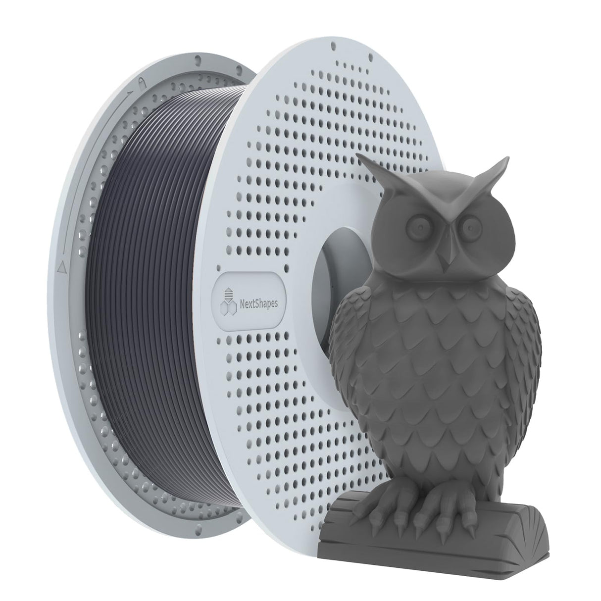 NextShapes Standard PLA 1.75mm with Reusable Spool Set, Detachable & Easy to Use, Neatly Wound & High Speed 3D Printing Filament for Most FDM 3D Printers (Dark Grey, 1000g) NextShapes