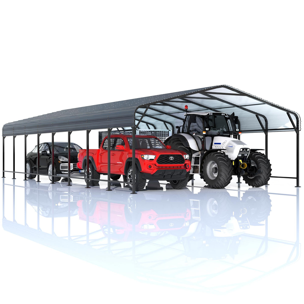 AirWire 20x40 FT Metal Carport Canopy Heavy Duty with Reinforced Base and Galvanized Steel Roof & Frame, Garage Shelter for Cars, Boats and Trucks AirWire