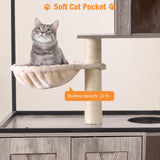 Cat Litter Box Enclosure,Hidden Litter Box Furniture with Metal Frame,Wooden Kitty House with Barn Door,Wooden Cat Washroom Furniture,Fit Most of Litter Box (Grey, M) Suumerpety
