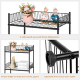 OYEAL Bathroom Shelves Freestanding Bathroom Towel Storage 4 Tier Wire Shelving Unit with Guard Bathroom Shelf Organizer Standing for Pantry Kitchen Laundry Room Organization, Black OYEAL