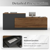 YTElantivo L-Shaped Reception Desk with Counter and Lockable Drawers and Storage,Modern Front Desk Reception Counter for Checkout, Lobby, Beauty Salon (Iron Grey_D, Right_63*24 * 41IN) YTElantivo