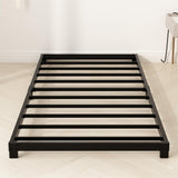 YUSENHEEI 4 Inch Twin Bed Frames, Heavy Duty Metal Platform Low Bed Frame Twin, No Box Spring Needed, Noise Free, Easy Assembly, Black YUSENHEEI