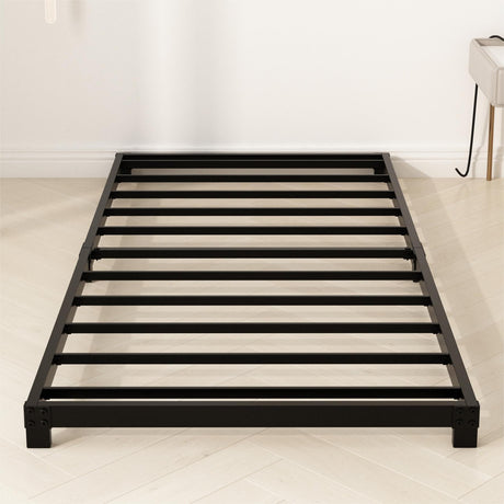 YUSENHEEI 4 Inch Twin Bed Frames, Heavy Duty Metal Platform Low Bed Frame Twin, No Box Spring Needed, Noise Free, Easy Assembly, Black YUSENHEEI