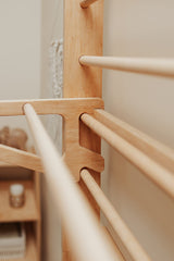 WOOD&ROOM Indoor Montessori Swedish Stall Bars Climbing Wall for Toddlers with Climber Ramp Wooden Swedish Ladder Stall Bars Climber for Kids Gymnastic Wall (no Slide) WOOD&ROOM