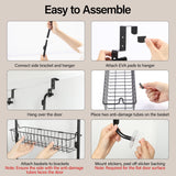 Over the Door Heavy-Duty Metal Organizer, 6-Tier Door Storage for Pantry, Easy Install, D4.65xW18xH50inch, Black Delamu