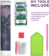 Diamond Art Kits for Adults Beginner, 4 Pack Christmas DIY Modern Diamond Painting Kits 5D Diamond Dots Gem Art Crafts with Tools,Round Full Drill Funny Crafts for Home Wall Decor&Gift-12x12 inch Fairyland JinWenn