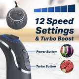 Mueller Multistick 800W 4-in-1 Immersion Blender Handheld, 12 Speed Hand Mixer - Turbo Boost, Heaviest Duty Copper Motor, Titanium Blades Hand Blender, Milk Frother Wand, Whisk, Beaker, Chopper, Grey Mueller