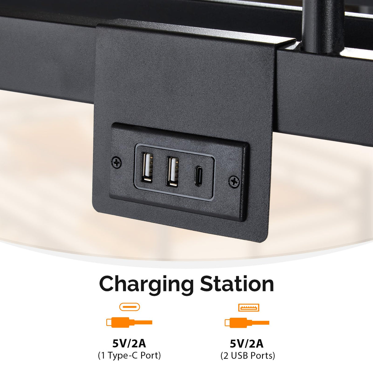 VINGLI Metal Bunk Bed Frame Twin Over Twin with 2 Drawers, LED Lights, Safety Guardrail & Ladder, Charging Station, for Kids, Teens & Adults, Space-Saving, No Box Spring Needed, Black VINGLI