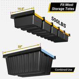 Eastrexon 5-bin Overhead Garage Storage Rack, Heavy Duty Ceiling Storage Racks, Powder Coated Tote Storage Rack for Garages, Sheds, Storerooms (6 PCS, for 5 Bins) Eastrexon
