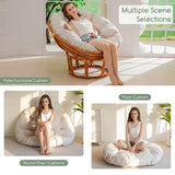 HIGOGOGO Papasan Chair Cushion with Corduroy Cover (Without Chair), 48 x 48 Inch Supportive Cushion, Overstuffed Chair Cushion,Beige HIGOGOGO