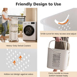 BAOKALER Rolling Laundry Hamper Cart with Wheels, 3 Tier White Laundry Baskets, Clothes Hamper with Portable Storage Baskets for Kitchens, Bathrooms, Bedrooms, Classrooms, Laundry Rooms(75L) BAOKALER