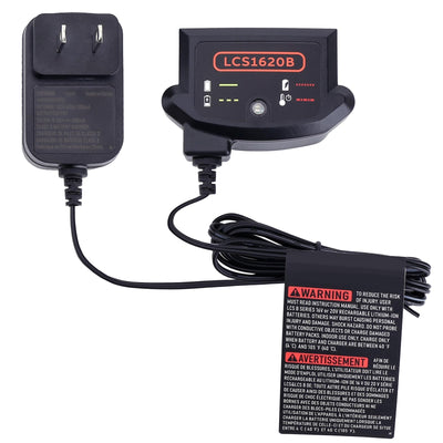 Tacerny LCS1620B Compatible with Black and Decker 20V Lithium Battery Charger, Compatible with Black and Decker 12V and 20V MAX Battery LBXR20