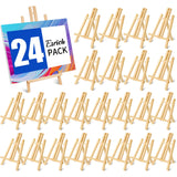 ESRICH 24 Pack 11.8" Wood Easels,Small Tabletop Display Stand,Easel Stand for Painting,Painting Party,Kids Student Tabletop Easels for Painting, Portable Canvas Photo Picture Sign Holder ESRICH