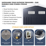 Metal Shed 10x12x7 FT, Sheds Outdoor Storage with Reinforcement, Natural Lighting Tool Sheds with Translucent Roof Panels, Windows, and Lockable Doors, Ideal for Garden, Backyard, and Patio K Knowbody