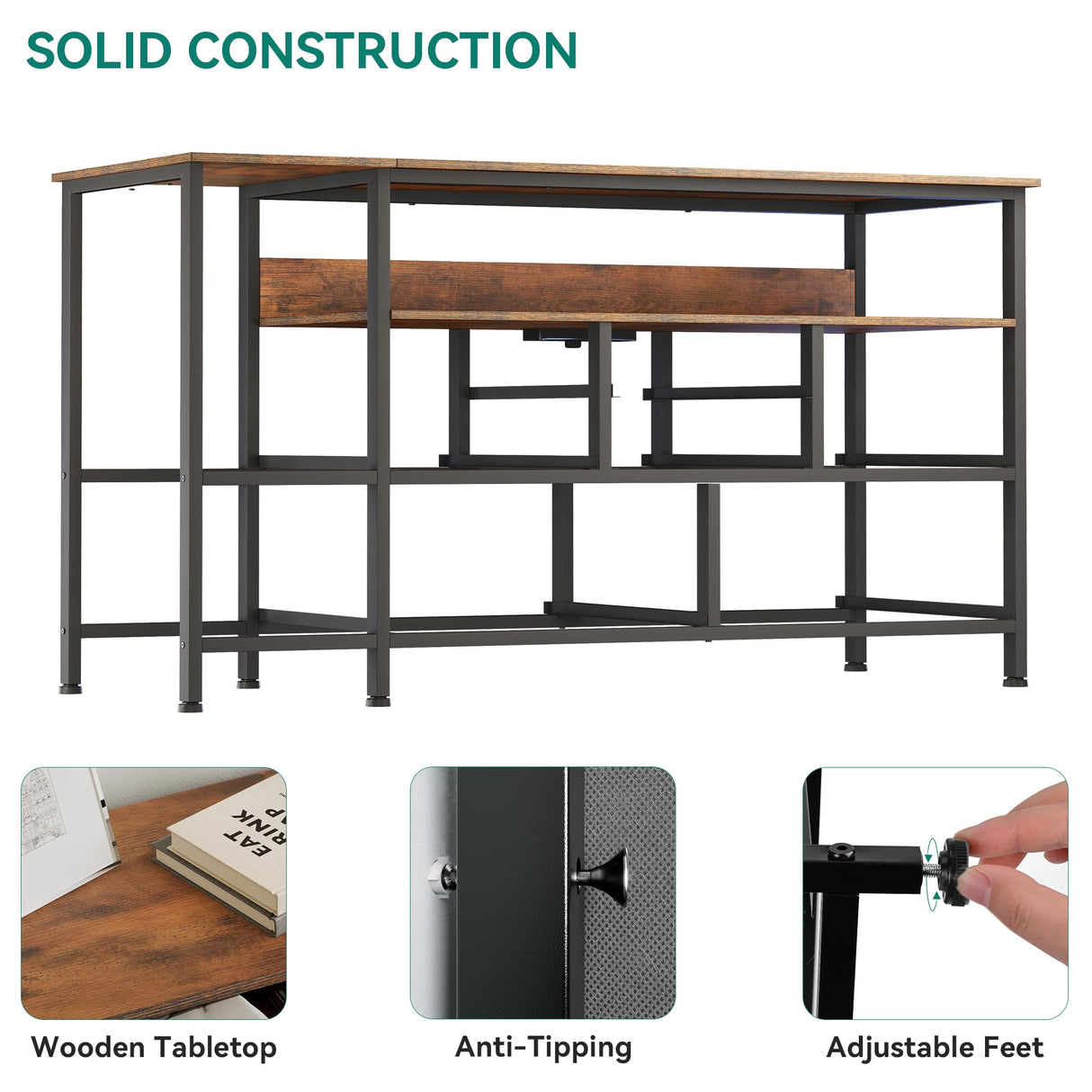 YITAHOME Dresser TV Stand with Power Outlet for 55'' TV, 9 Drawer Dresser for Bedroom, Media TV Console Table with Side Pockets & Hooks, Fabric Dresser Chest of Drawers for Bedroom, Living Room YITAHOME