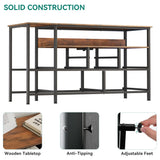 YITAHOME Dresser TV Stand with Power Outlet for 55'' TV, 9 Drawer Dresser for Bedroom, Media TV Console Table with Side Pockets & Hooks, Fabric Dresser Chest of Drawers for Bedroom, Living Room YITAHOME