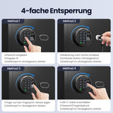 Grimtron Smart Biometric Safe - (0.80 cu. ft.) Fingerprint Lock Box with Silent Mode, Backlit Keypad and LED Light, Small Caja Fuerte with Anti-Rust and Anti-Theft Grimtron