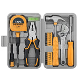 20 Pieces Home Tool Set, Basics Household Tool Kit with Small Mini Carrying Box for Men and Women DIY (Yellow) Elvesoar