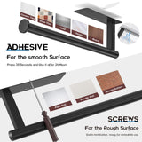 ASTOFLI Paper Towel Holder Under Cabinet, Self Adhesive and Drilling Paper Towel Holder Wall Mount for Kitchen, Black Paper Towel Holder SUS304 Stainless Steel ASTOFLI